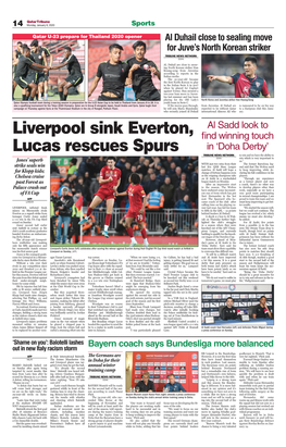Liverpool Sink Everton, Lucas Rescues Spurs