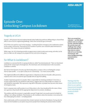 Unlocking Campus Lockdown