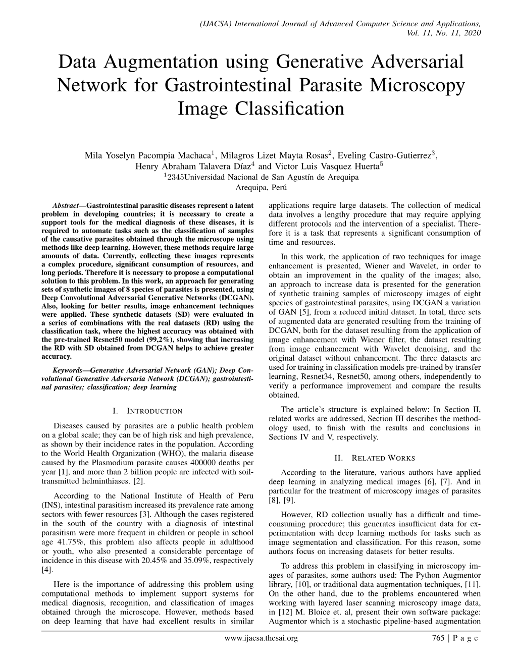 Data Augmentation Using Generative Adversarial Network for Gastrointestinal Parasite Microscopy Image Classiﬁcation