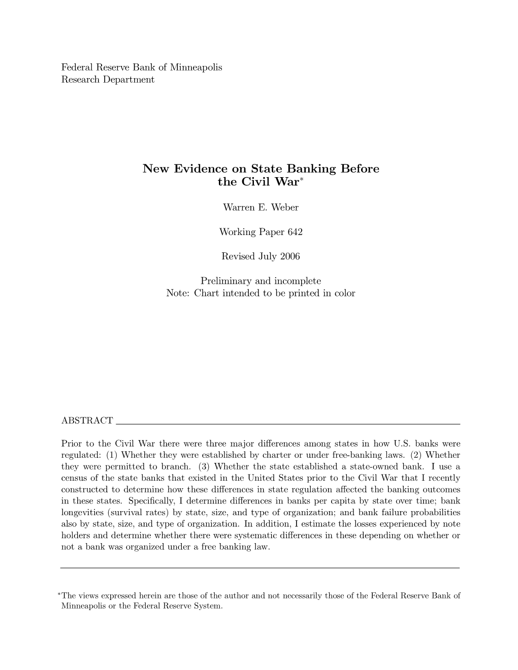 New Evidence on State Banking Before the Civil War∗
