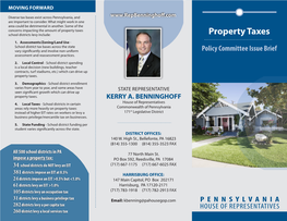 Property Taxes School Districts Levy Include: Property Taxes