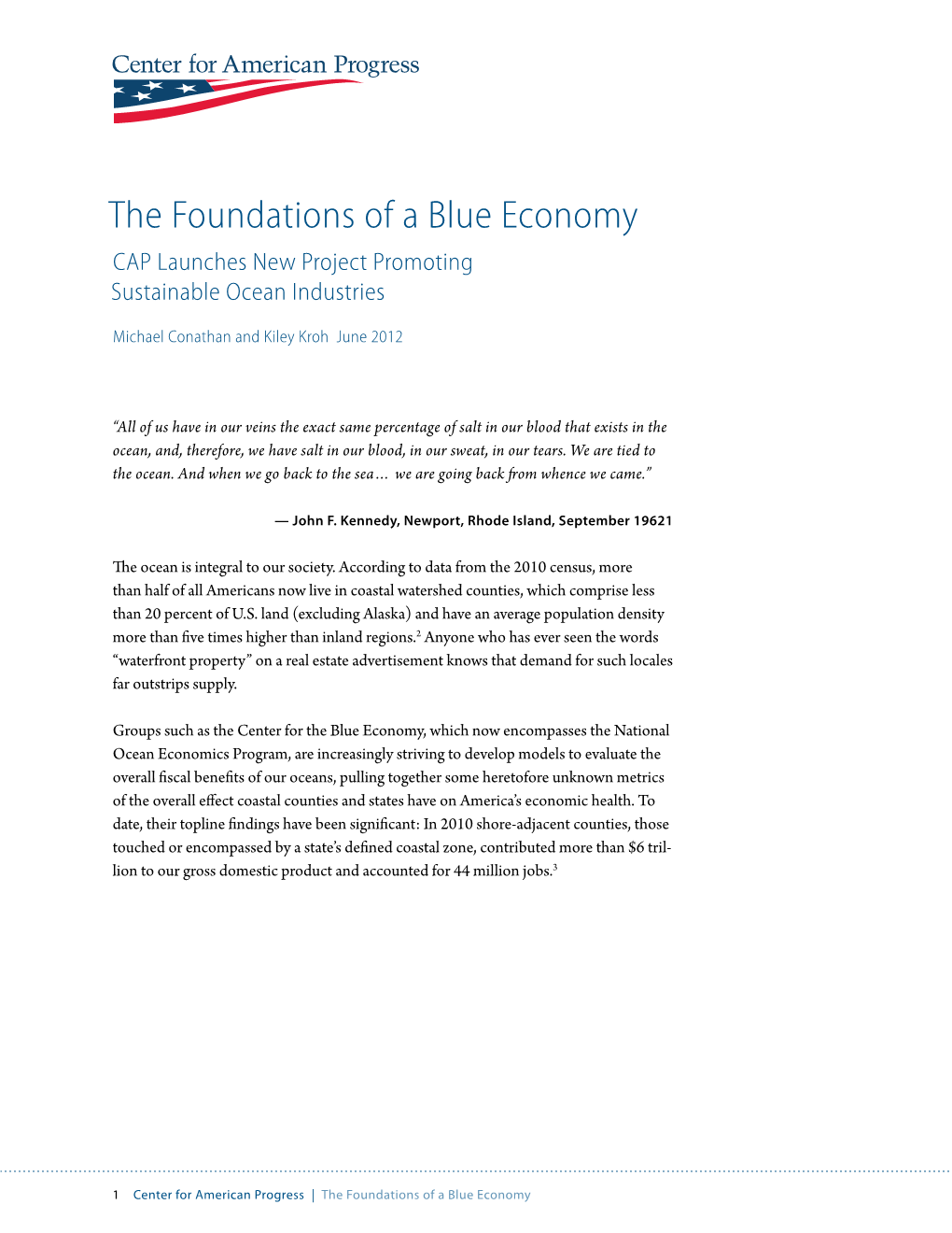 The Foundations of a Blue Economy CAP Launches New Project Promoting Sustainable Ocean Industries
