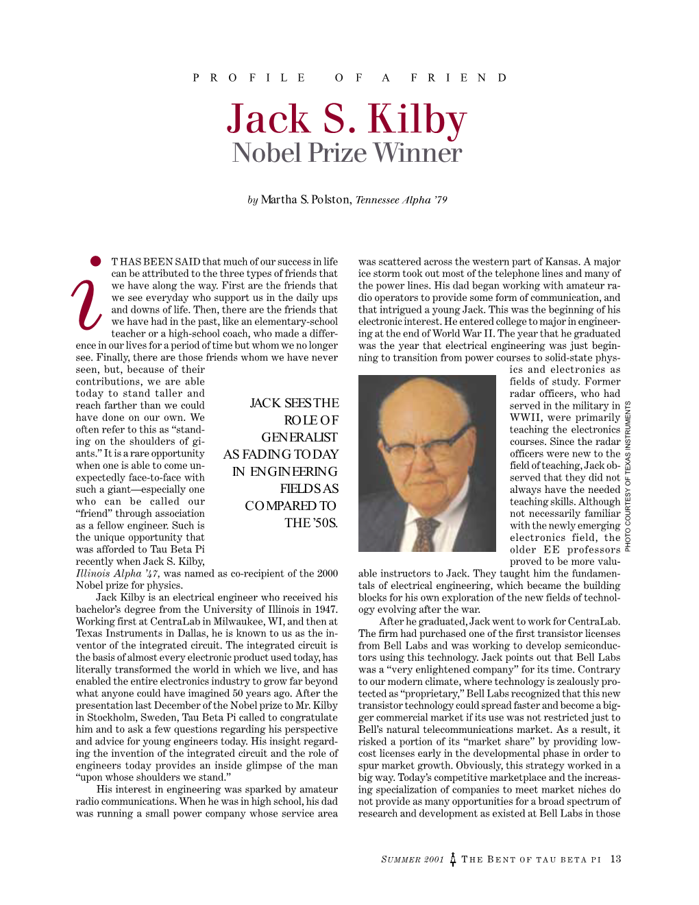 Jack S. Kilby Nobel Prize Winner