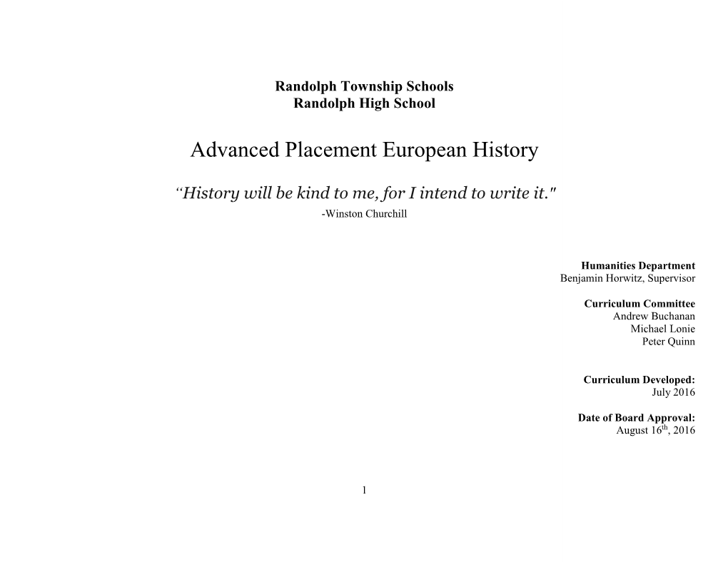 Advanced Placement European History