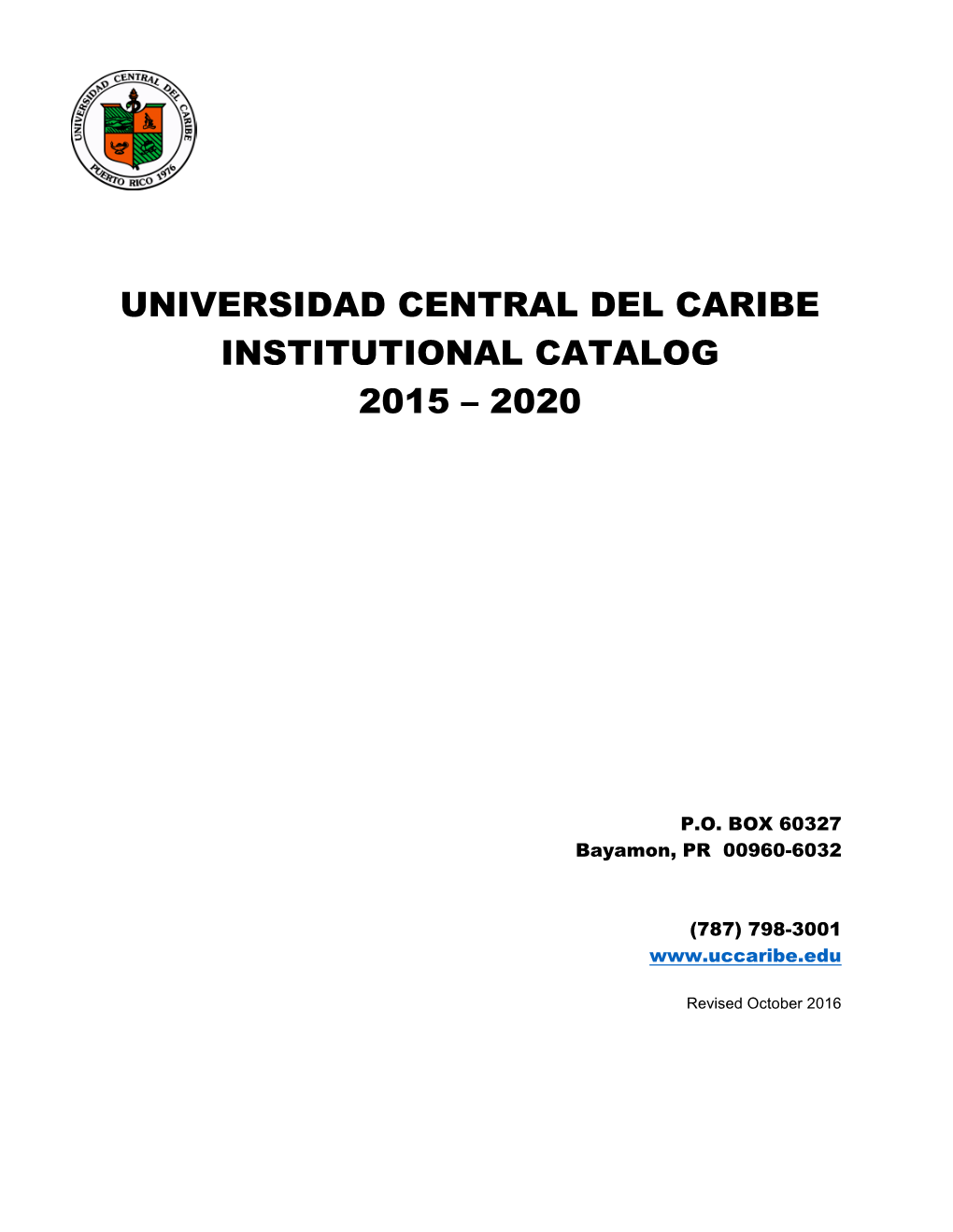 Institutional Catalog 2015 – 2020