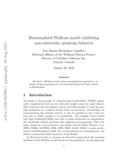 Renormalized Wolfram Model Exhibiting Non-Relativistic Quantum Behavior