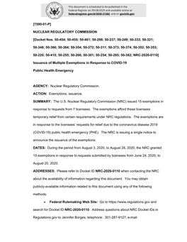 Nuclear Regulatory Commission