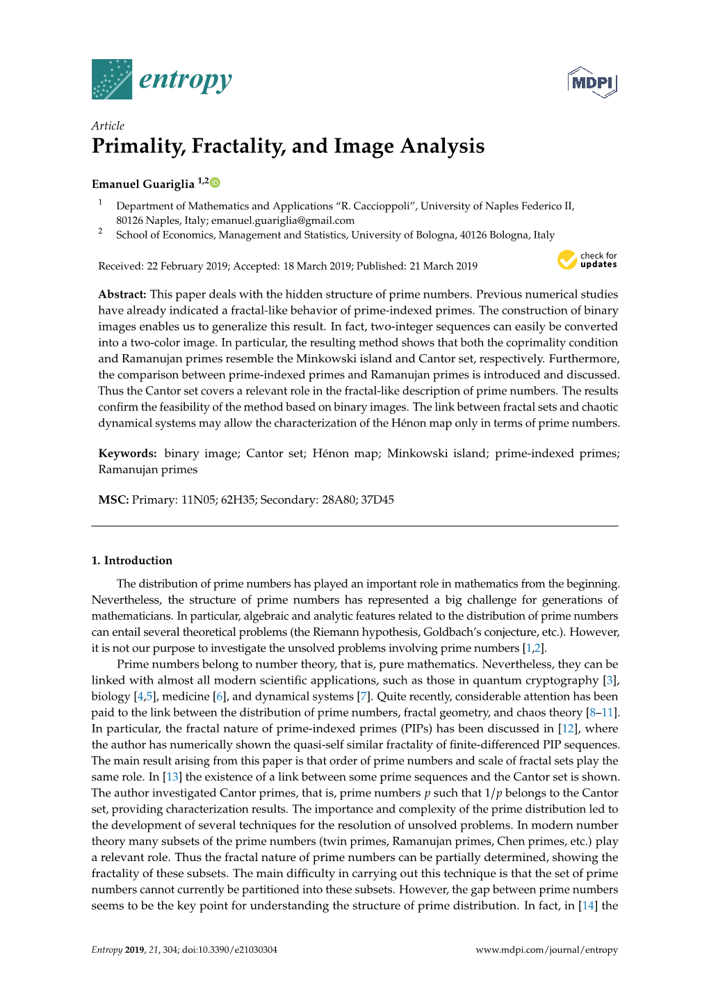 Primality, Fractality, and Image Analysis