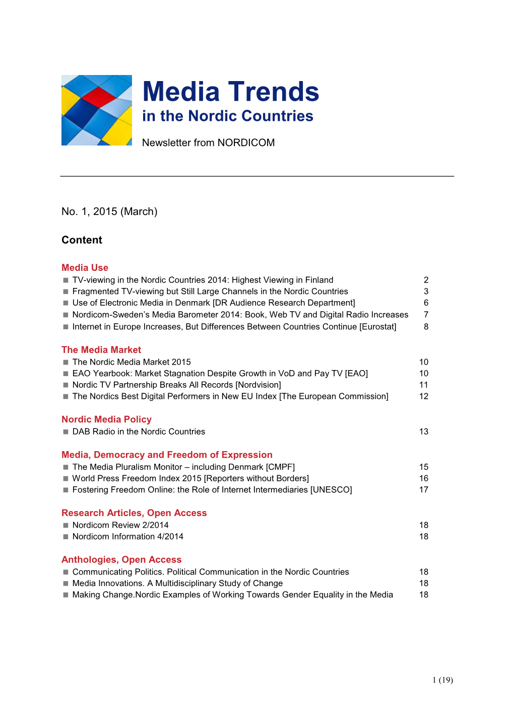 Media Trends in the Nordic Countries 2015