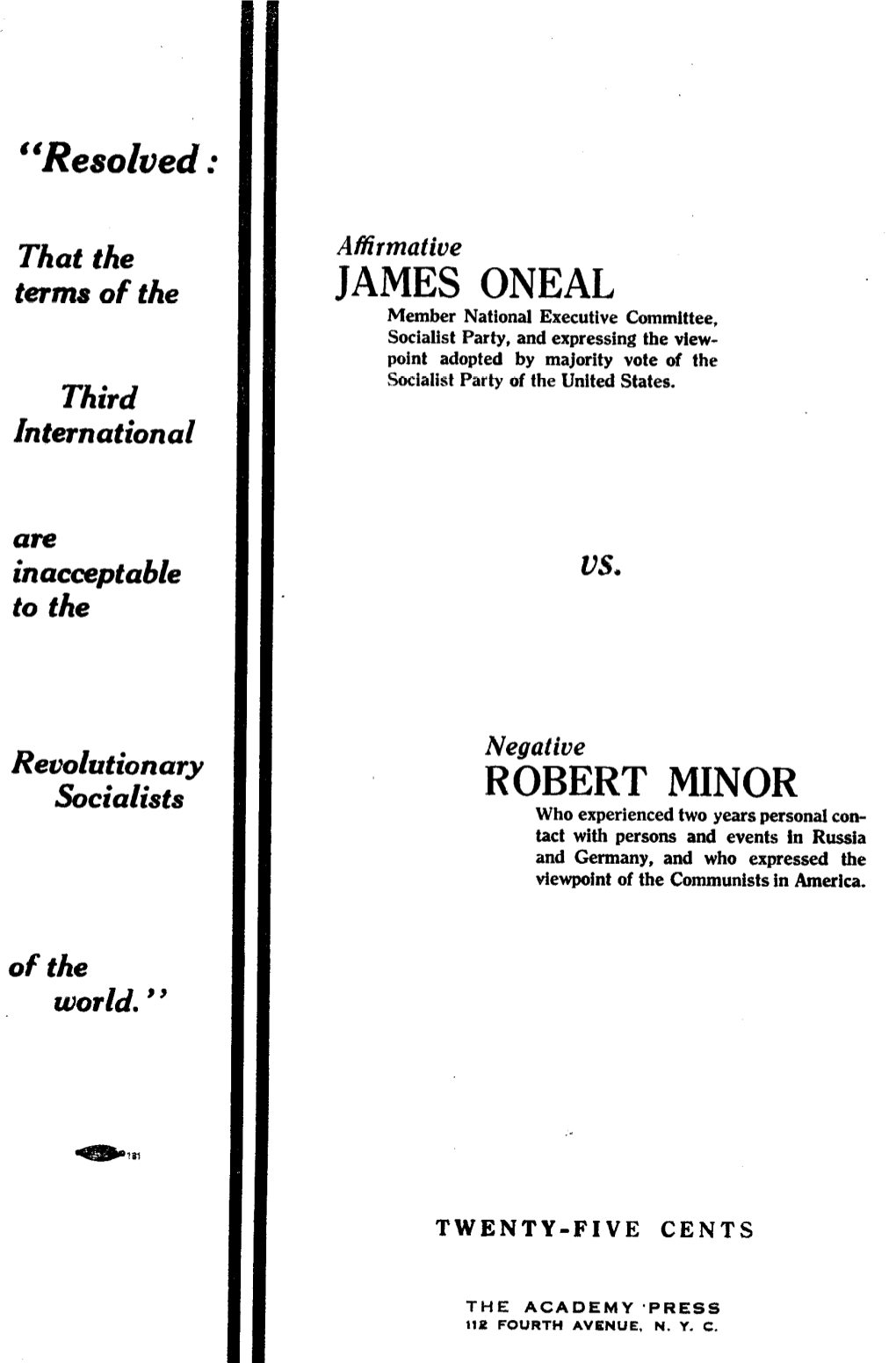 James Oneal Robert Minor