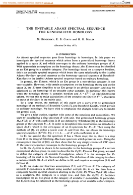 The Unstable Adams Spectral Sequence for Generalized Homology