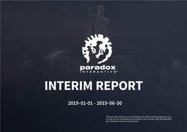 Interim Report 2019-01-01 - 2019-06-30