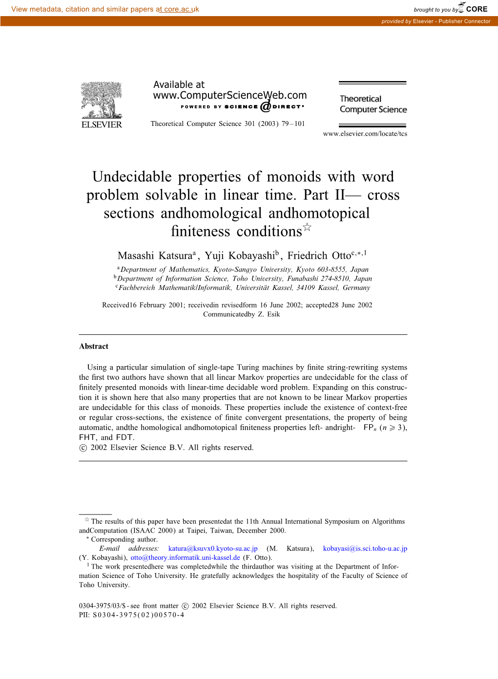 Undecidable Properties of Monoids with Word Problem Solvable in Linear Time