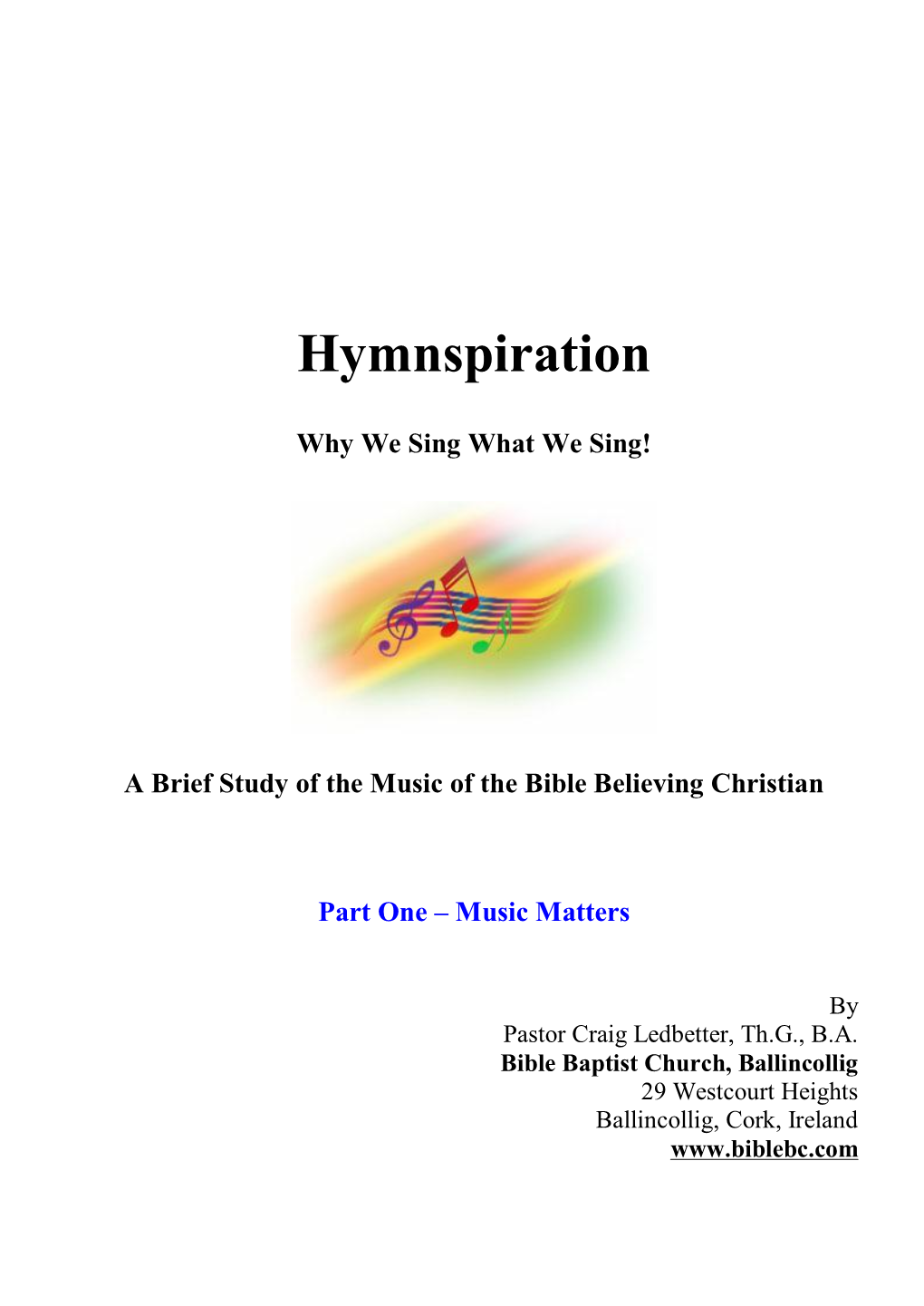 Hymnspiration Workbook