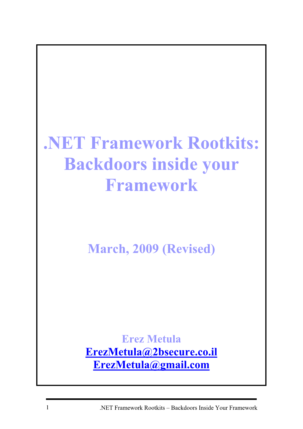 Managed Code Rootkits