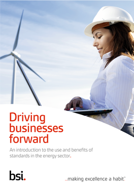 Driving Businesses Forward an Introduction to the Use and Beneﬁts of Standards in the Energy Sector