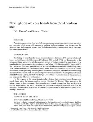 New Light on Old Coin Hoards from the Aberdeen Area Evansh Steward D *An T Thaint