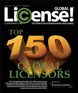 MAY 2014 VOLUME 17 NUMBER 2 the Most Comprehensive Guide to the World's Largest Licensors, Which Represent $251.8