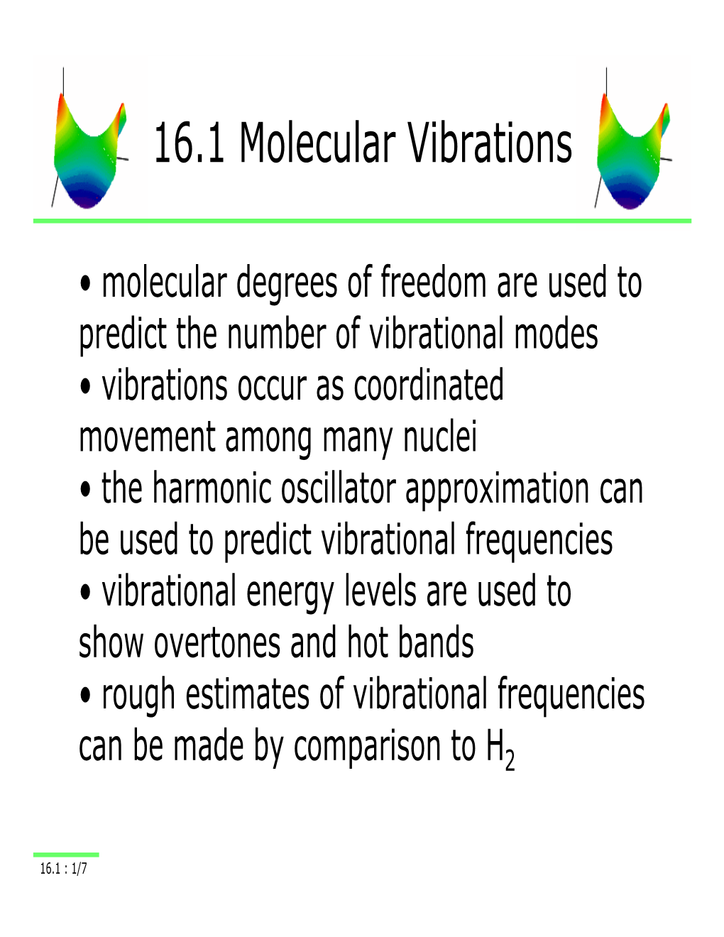 16.1 Molecular Vibrations