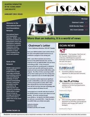 Chairman's Letter More Than an Industry, It Is a World of News ISCAN