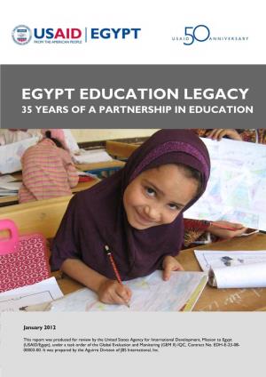 Egypt Education Legacy 35 Years of a Partnership in Education