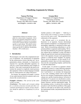 Classifying Arguments by Scheme