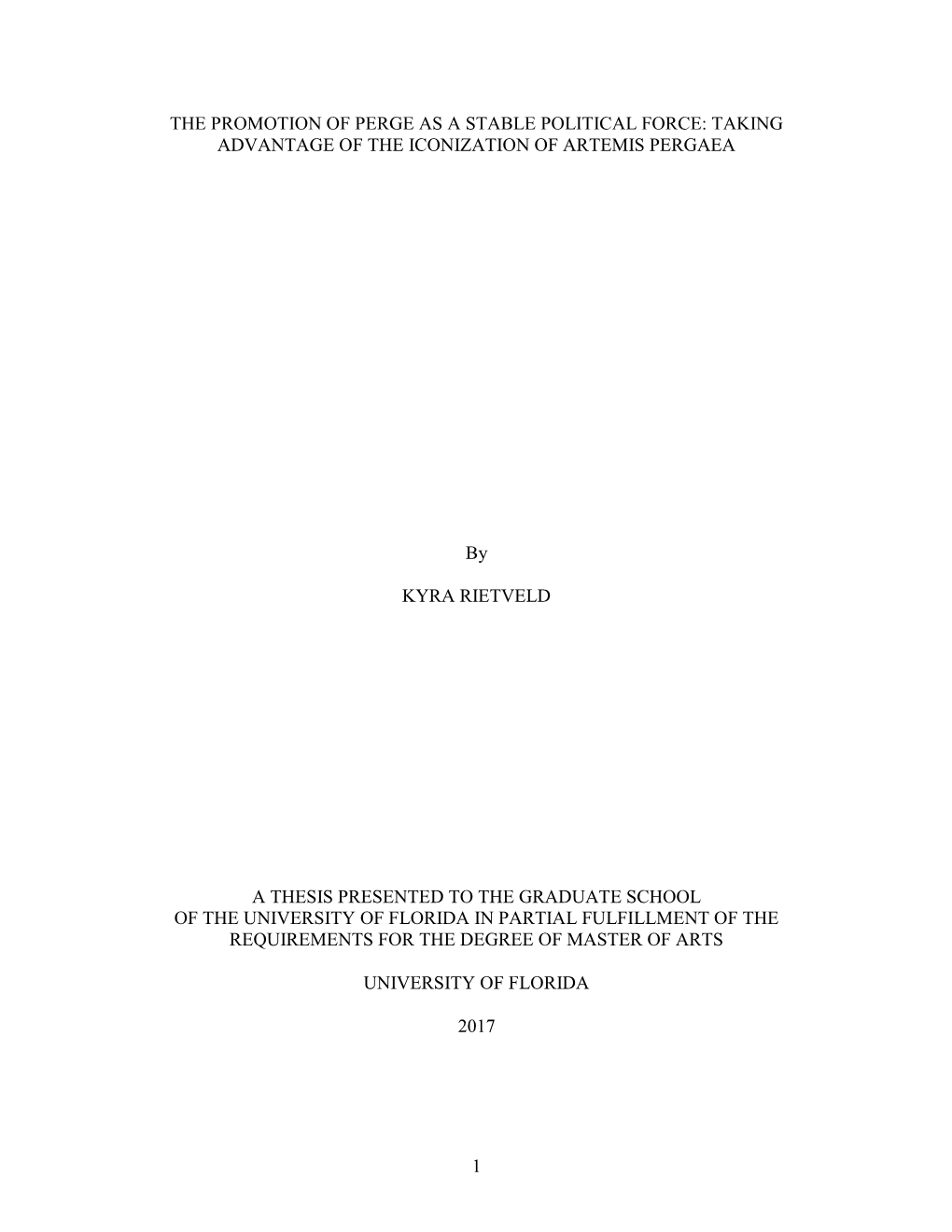 University of Florida Thesis Or Dissertation Formatting