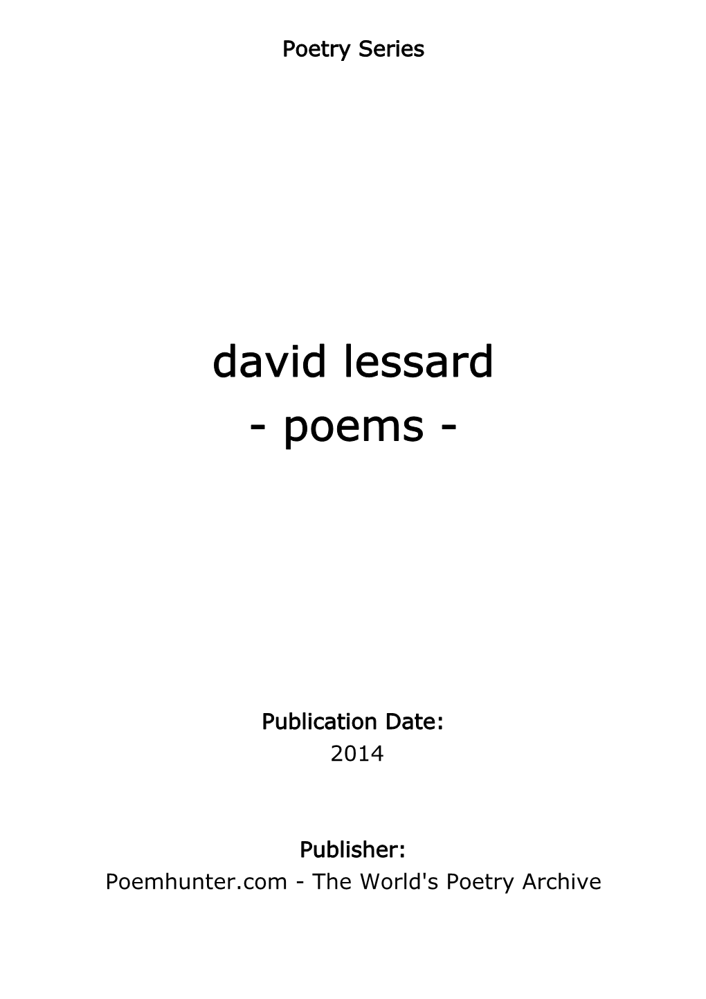 David Lessard - Poems