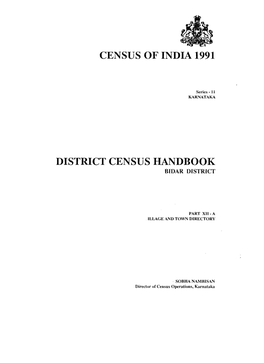 District Census Handbook, Bidar, Part XII-A, Series-11