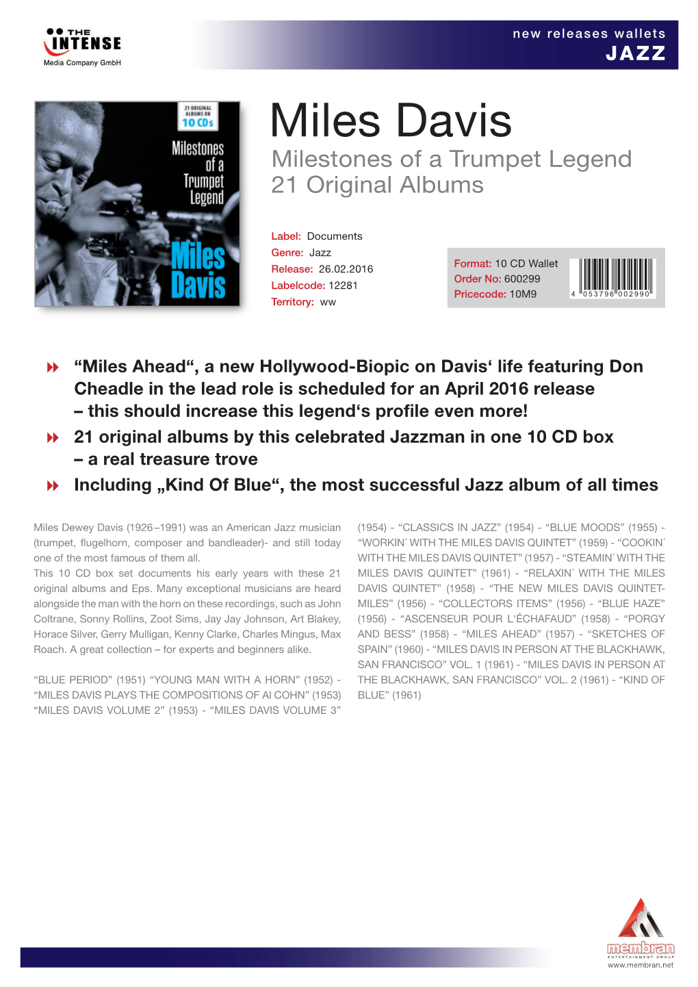 Miles Davis Milestones of a Trumpet Legend 21 Original Albums