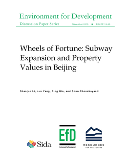 Subway Expansion and Property Values in Beijing