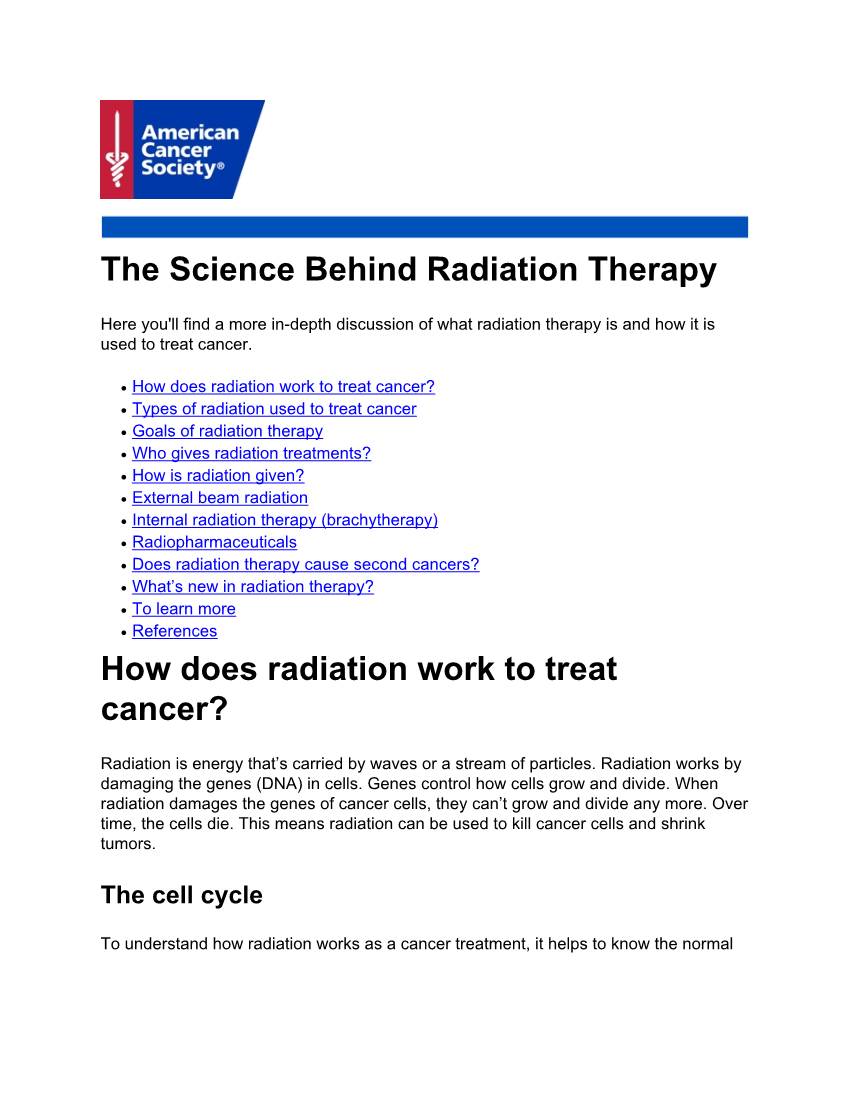 The Science Behind Radiation Therapy