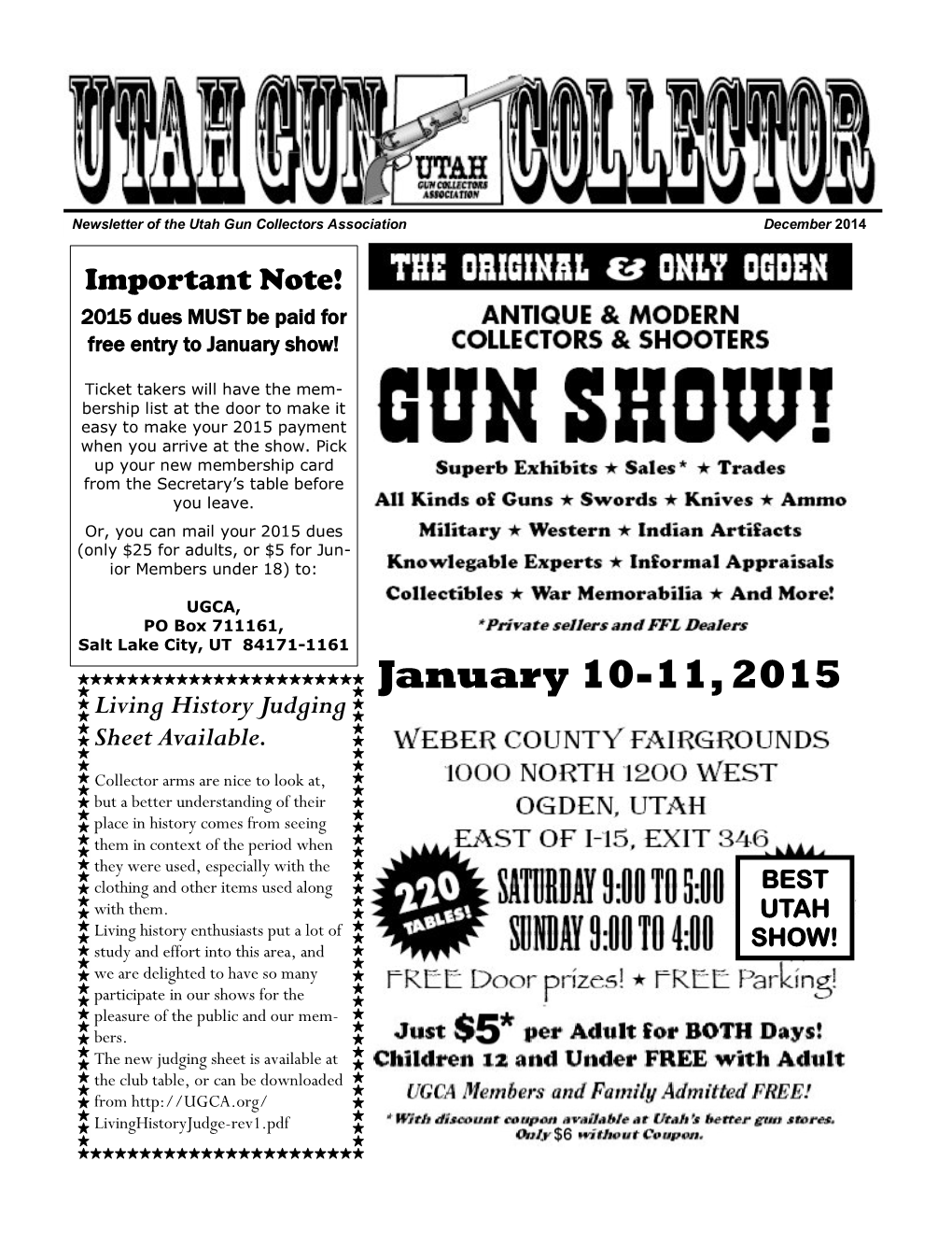 January 10-11, 2015 Living History Judging Sheet Available