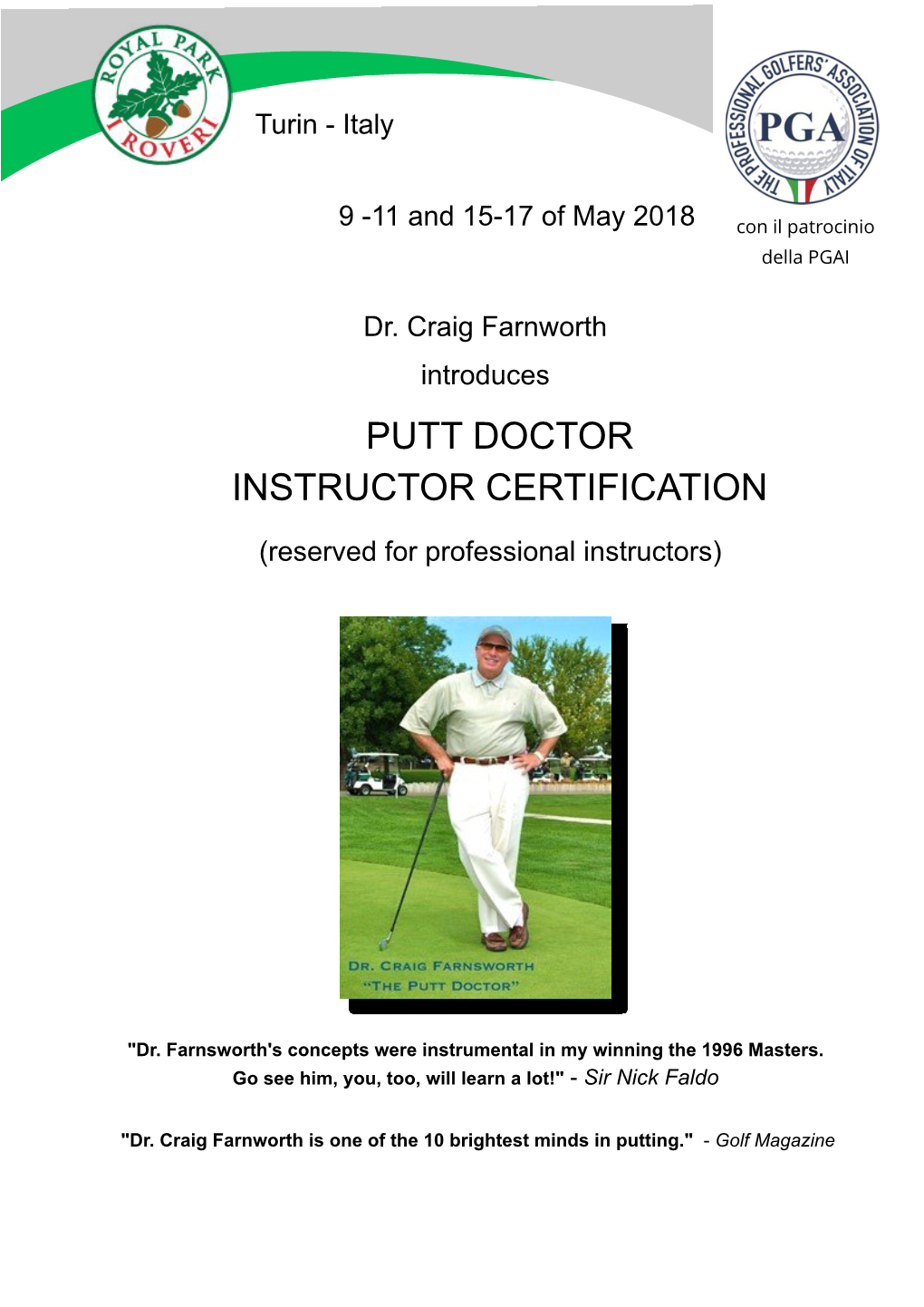 Putt Doctor Instructor Certification