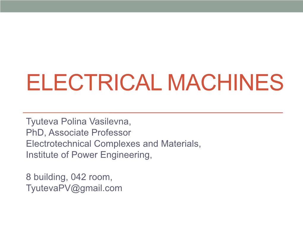 Electrical Machines