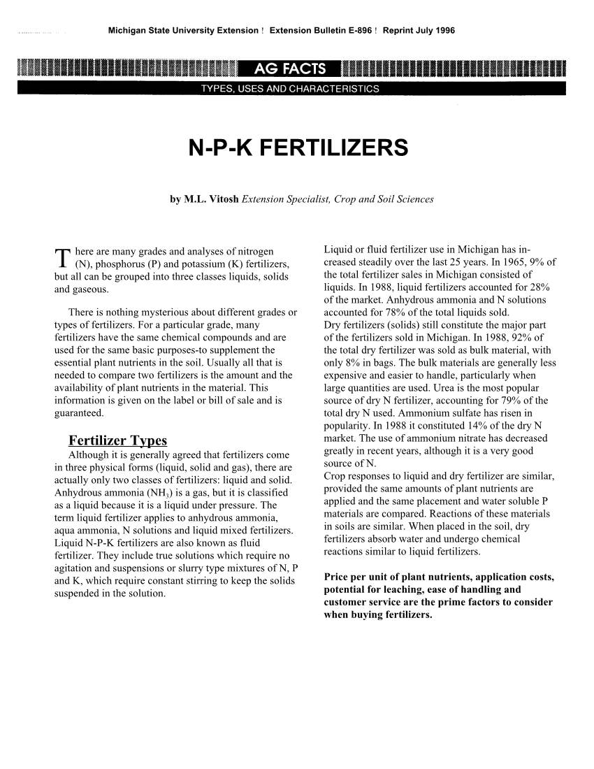 N-P-K Fertilizers