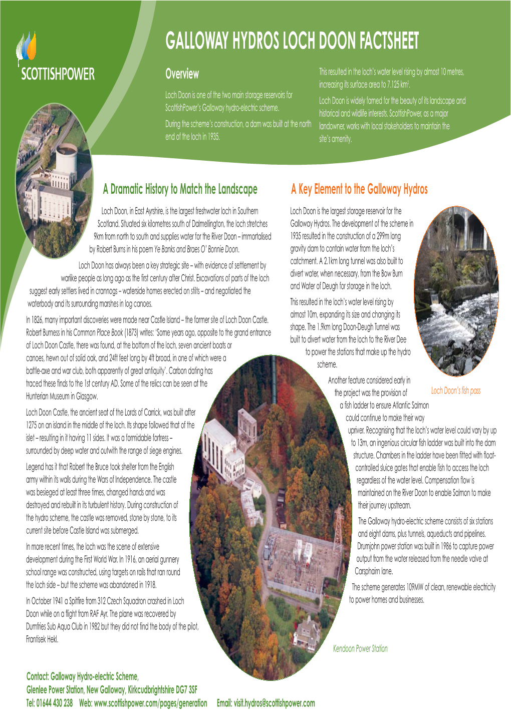 Galloway Hydros Loch Doon Factsheet