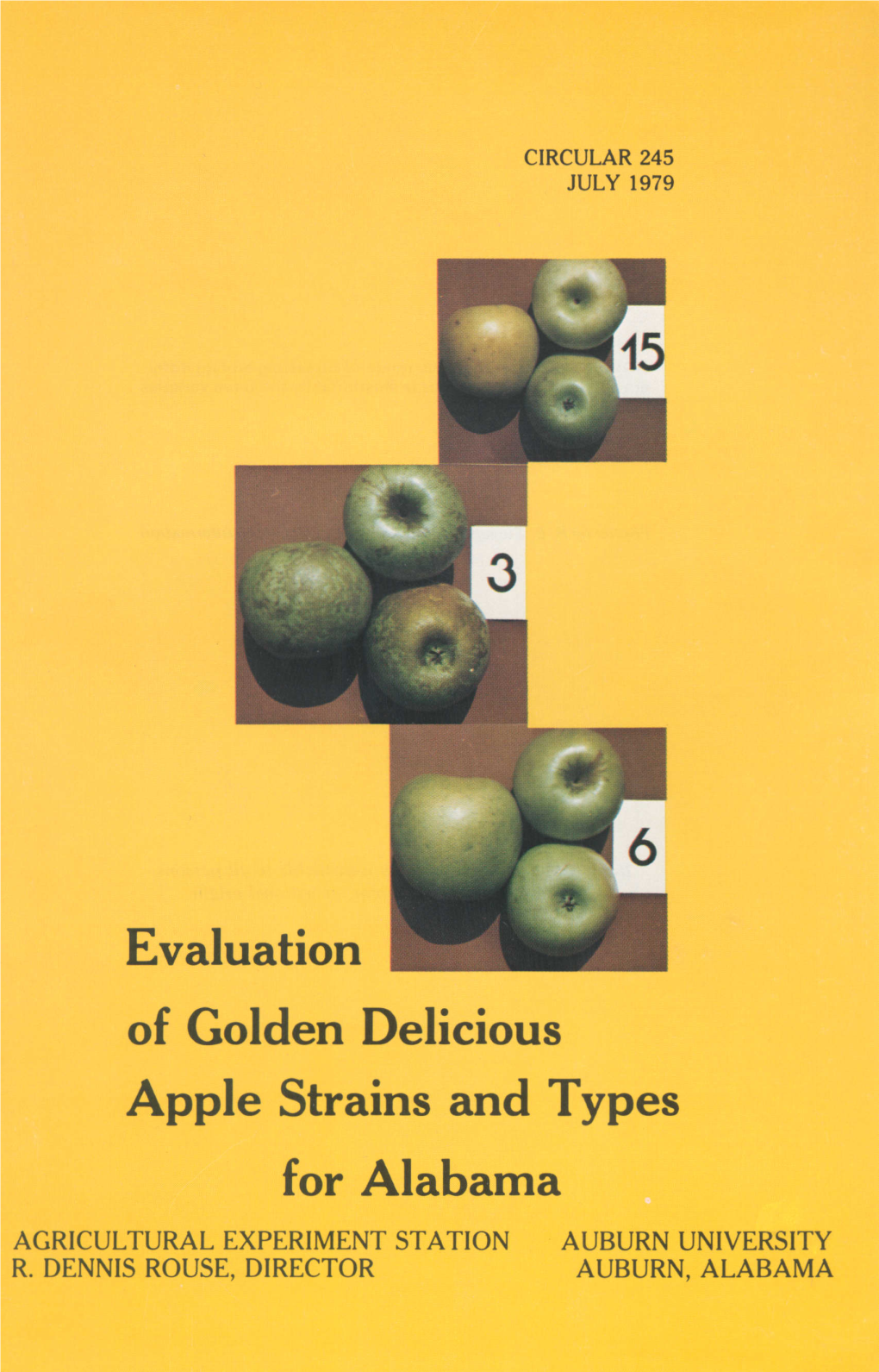 Evaluation of Golden Delicious Apple Strains and Types for Alabama AGRICULTURAL EXPERIMENT STATION AUBURN UNIVERSITY R