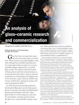 An Analysis of Glass–Ceramic Research and Commercialization