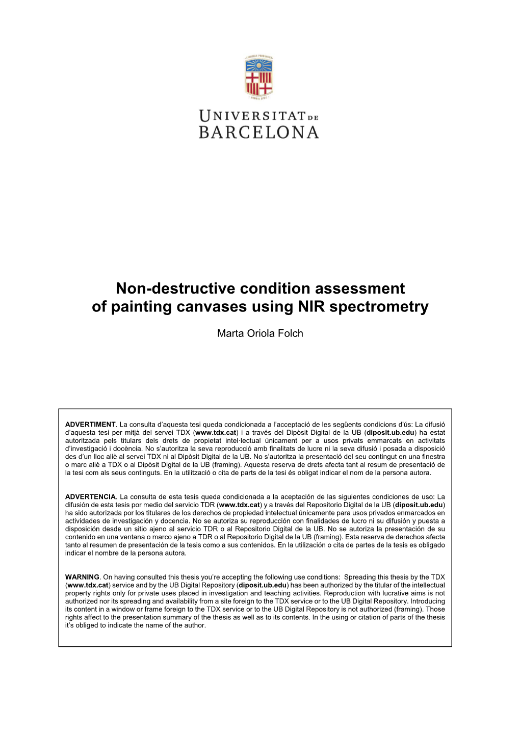 Non-Destructive Condition Assessment of Painting Canvases Using NIR Spectrometry