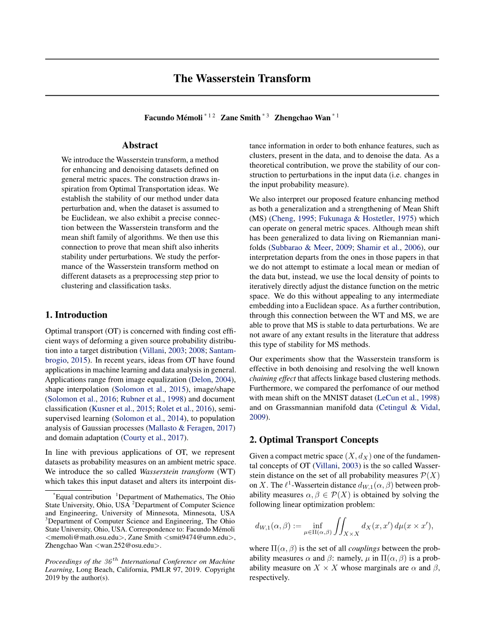 The Wasserstein Transform