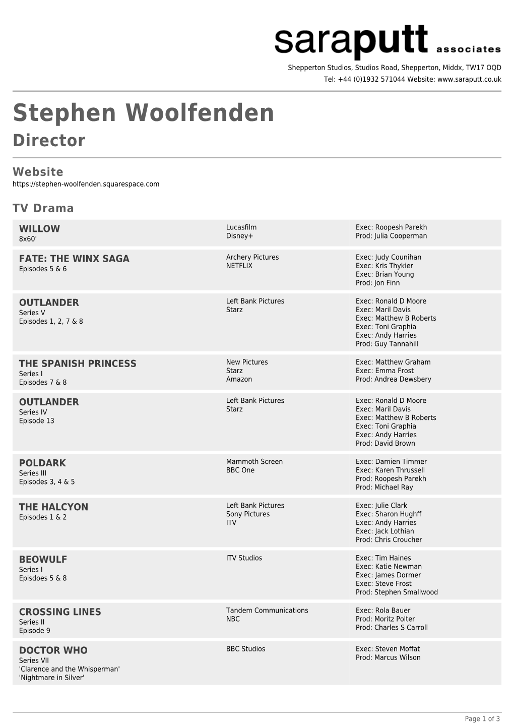 Stephen Woolfenden Director