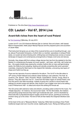 CD: Lautari Vol 67, 2014 Live