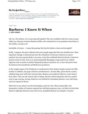 Barbera Wines - Nytimes.Com Page 1 of 5