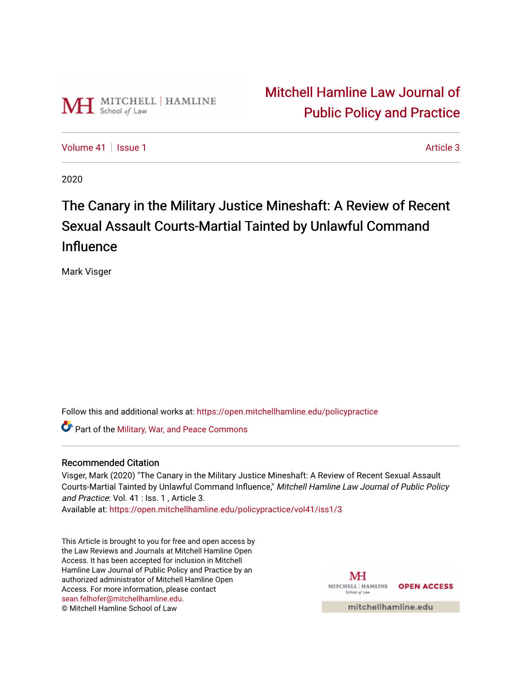 The Canary in the Military Justice Mineshaft: a Review of Recent Sexual Assault Courts-Martial Tainted by Unlawful Command Influence