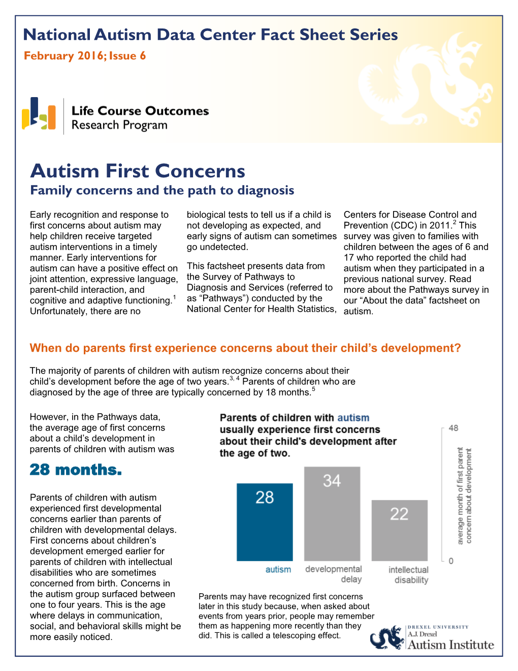 Autism First Concerns Family Concerns and the Path to Diagnosis