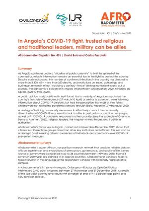 In Angola's COVID-19 Fight, Trusted Religious and Traditional Leaders