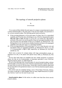 The Topology of Smooth Projective Planes