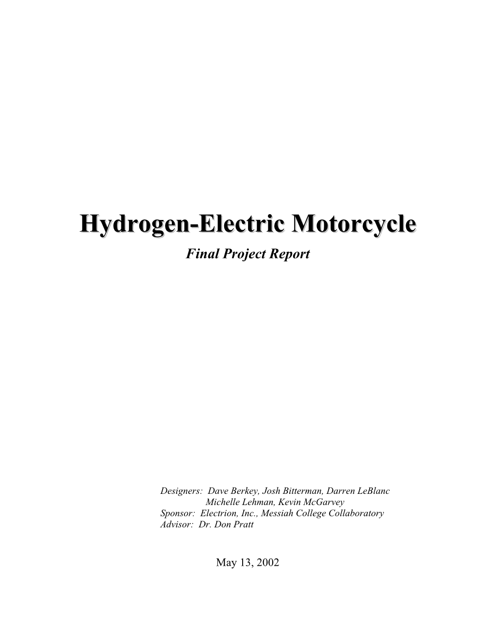 Hydrogen-Electric Motorcycle