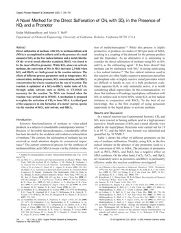 A Novel Method for the Direct Sulfonation of CH4 with SO3 in the Presence of KO2 and a Promoter